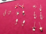 Sterling silver twist earrings - fresh water pearl - onyx, coral & various colors