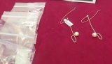 Sterling silver long dangle fresh water pearl earrings