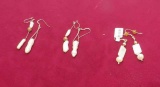 Sterling silver earrings fresh water pearl - 2 shepherd hook & 1 wire