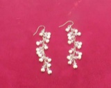 Sterling silver earrings fresh water pearl & crystals - 3