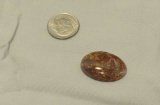 Agate Brown orange white Oval Cabochon cut stone