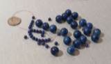 Bead Blue Round Medium & small group of 46 beads