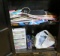 assorted note pads, pens, pencils, art supplies in chinese cabinet