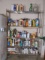 metro shelf unit with cleaners, paints, cleaners