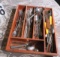 everyday stainless steel flat ware in divider tray