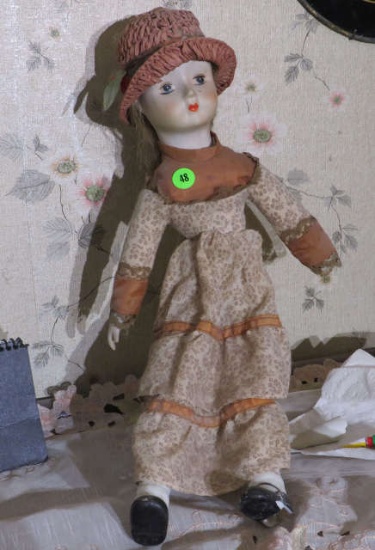 17" antique ceramic doll
