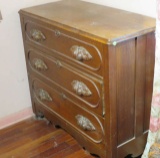 antique 3 drawer dresser chest