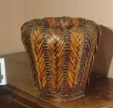 woven trash basket