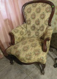 upholstered wood framed loarkir chair