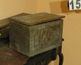 antique ornate copper brass clad box 16