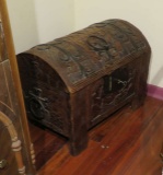 antique carved wood chest