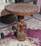 ornately carved elephant pedistqal lamp table 20