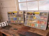 pair Stanley organizer trays with electrical wiring supplies