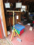 pair of portable shop lights on stand