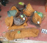 assorted hanging baskets all new with artificial moss beds