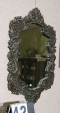 walnut  finished carved framed mirror 18