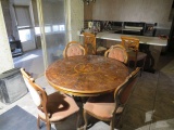 ornate inlaid veneer dining table 47