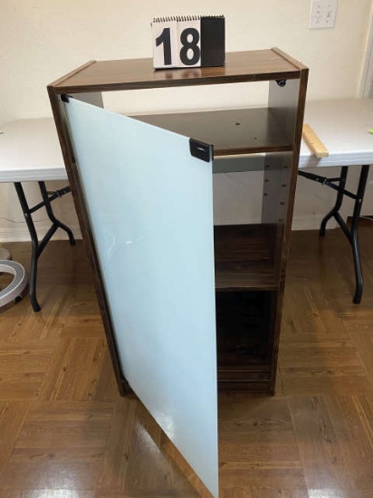 Stereo cabinet with glass panel with 3 shelves 21"x16"x42"h
