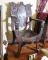 English carved oak throne chair