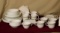48 piece set of Corelle Dishes green flower pattern 