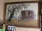 local artist Cooley signed oil on board Western stagecoach framed size 28 x 40