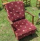 upholstered rocking chair with purple upholsterey