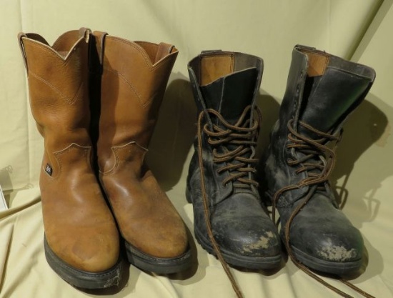 work boots Justin 8 1/2 and  1/2 unknown brand