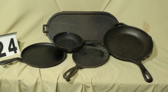 pieces of assorted unmarked skillets