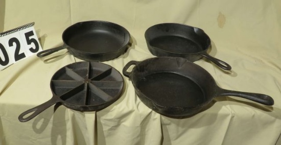 assorted pieces unmarked cast iron