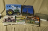 assorted coffee table books and 4 calendars