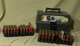 ammo box with 90 + 12 ga shot gun shells 7.5 shot, 4 shot