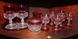 cranberry set of glass 11 pieces