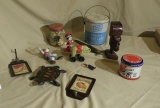 mixed collectibles including lard can mickey mouse and other items
