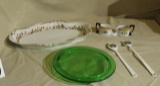 CFH rance platter, green tray, napkin holder ice knockers