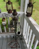 plant stand with lanterns