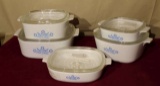 10 pc. Corning Ware  blue cornflower Cook Set  5 baking dishes with lids