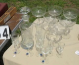 Sherry decanter with 6 glasses , 6 margurita glasses