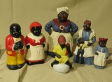 6 mixed black Americana figurines