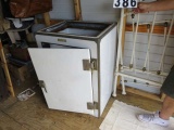 old refrigerator (type with the top compressor which is missing) cast iron legs included