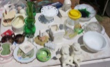 large lot of mixed glassware