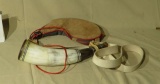 powder horn and  canteen