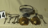 12 pieces silver plate, copper, pewter