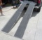 pair 8' aluminum folding ramps for loading golf carts and lawn mowers on to pickup truck