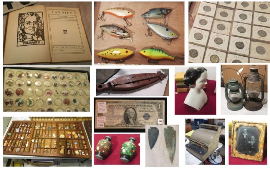 Coins, Stamps, Antique books, & Collectibles