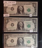 1969  $1  UNC  STAR NOTES       3 star note bills in consecutive number order  HARD TO FIND  in UNC