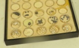 gemstone tray with assorted pearls and sapphires plus empty capsules