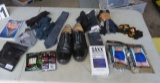 Chaps size 9m dress shoes (like new) (12) pair new socks, (3) pair spandex shorts 40 - 42 XL