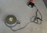 Rotating LED green red blue light plugs into 115v or can use three AA batteries