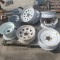 Pallet of mixed trailer rims