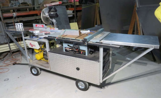 aluminum  portable saw station with 2 hp Campbell Haus field saw (h air compressor 10" Delta table s